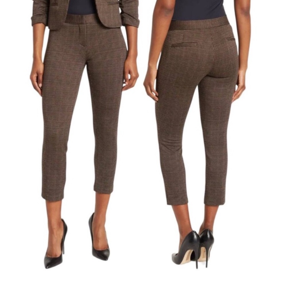 Amanda & Chelsea Brown Checkered Cropped Pants 8